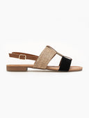 Σανδάλια ankle strap με ψάθα ERYNN - Μαύρο - thefashionproject.gr - ERYNN - 12740002002