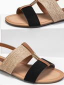 Σανδάλια ankle strap με ψάθα ERYNN - Μαύρο - thefashionproject.gr - ERYNN - 12740002002