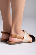 Σανδάλια ankle strap με ψάθα ERYNN - Μαύρο - thefashionproject.gr - ERYNN - 12740002002