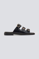 Σανδάλια από γνήσιο δέρμα nubuck Tfp - Μαύρο - thefashionproject.gr - TFP - 24043002003