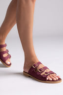 Σανδάλια από γνήσιο δέρμα nubuck Tfp - Μπορντό - thefashionproject.gr - TFP