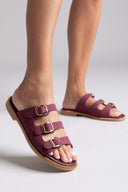 Σανδάλια από γνήσιο δέρμα nubuck Tfp - Μπορντό - thefashionproject.gr - TFP