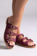 Σανδάλια από γνήσιο δέρμα nubuck Tfp - Μπορντό - thefashionproject.gr - TFP