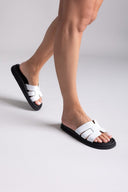 Σανδάλια από γνήσιο δέρμα pattern Estil - Λευκό - thefashionproject.gr - Estil - 23938001002