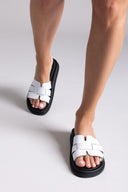 Σανδάλια από γνήσιο δέρμα pattern Estil - Λευκό - thefashionproject.gr - Estil - 23938001002