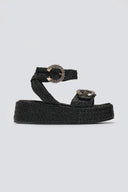Σανδάλια από ψάθα με στρας Mariella Fabiani 2505/02 - Μαύρο - thefashionproject.gr - Mariella Fabiani - 23886002002
