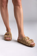 Σανδάλια από ψάθα με τοκάδες Erynn - Τάουπε - thefashionproject.gr - ERYNN