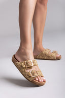 Σανδάλια από ψάθα με τοκάδες Erynn - Τάουπε - thefashionproject.gr - ERYNN