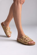 Σανδάλια από ψάθα με τοκάδες Erynn - Τάουπε - thefashionproject.gr - ERYNN