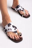 Σανδάλια από συνθετικό ponyskin Corina - Καφέ - thefashionproject.gr - CORINA