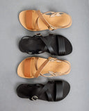 Σανδάλια δερμάτινα crossover estil - Μαύρο - thefashionproject.gr - Estil
