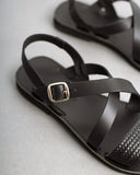 Σανδάλια δερμάτινα crossover estil - Μαύρο - thefashionproject.gr - Estil