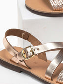 Σανδάλια δερμάτινα crossover estil - Χαλκός - thefashionproject.gr - Estil
