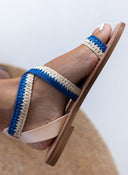 Σανδάλια δερμάτινα crossover Iris sandals - Μπλε - thefashionproject.gr - IRIS