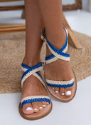 Σανδάλια δερμάτινα crossover Iris sandals - Μπλε - thefashionproject.gr - IRIS