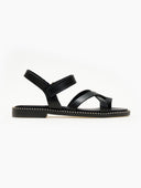 Σανδάλια δερμάτινα crossover TFP - Μαύρο - thefashionproject.gr - TFP
