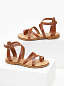 Σανδάλια δερμάτινα crossover tfp - Ταμπά - thefashionproject.gr - TFP