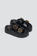 Σανδάλια δερμάτινα flatforms ATENEO