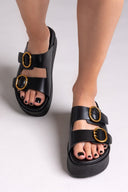 Σανδάλια δερμάτινα flatforms ATENEO
