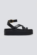 Σανδάλια δερμάτινα flatforms ATENEO