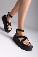 Σανδάλια δερμάτινα flatforms ATENEO