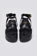 Σανδάλια δερμάτινα flatforms ATENEO