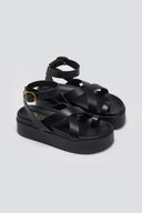 Σανδάλια δερμάτινα flatforms ATENEO