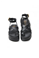 Σανδάλια δερμάτινα flatforms ATENEO - Μαύρο - thefashionproject.gr - ATENEO - 23859002002