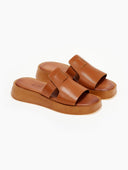 Σανδάλια δερμάτινα flatforms estil 