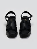 Σανδάλια δερμάτινα flatforms Estil - Μαύρο - thefashionproject.gr - Estil - 23580002003