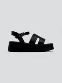 Σανδάλια δερμάτινα flatforms Estil - Μαύρο - thefashionproject.gr - Estil - 23580002003