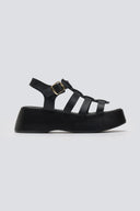 Σανδάλια δερμάτινα flatforms gladiator Estil