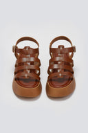 Σανδάλια δερμάτινα flatforms gladiator Estil
