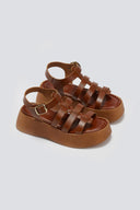 Σανδάλια δερμάτινα flatforms gladiator Estil