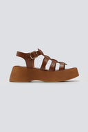 Σανδάλια δερμάτινα flatforms gladiator Estil