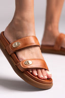 Σανδάλια δερμάτινα flatforms Iris Sandals