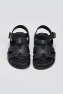 Σανδάλια δερμάτινα flatforms με μπαρέτα Carad