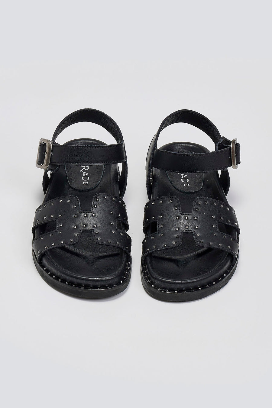 Σανδάλια δερμάτινα flatforms με μπαρέτα Carad
