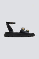 Σανδάλια δερμάτινα flatforms με μπαρέτα Tfp