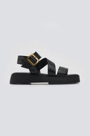 Σανδάλια δερμάτινα flatforms με τοκά TFP