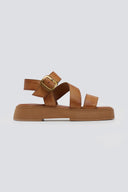 Σανδάλια δερμάτινα flatforms με τοκά TFP