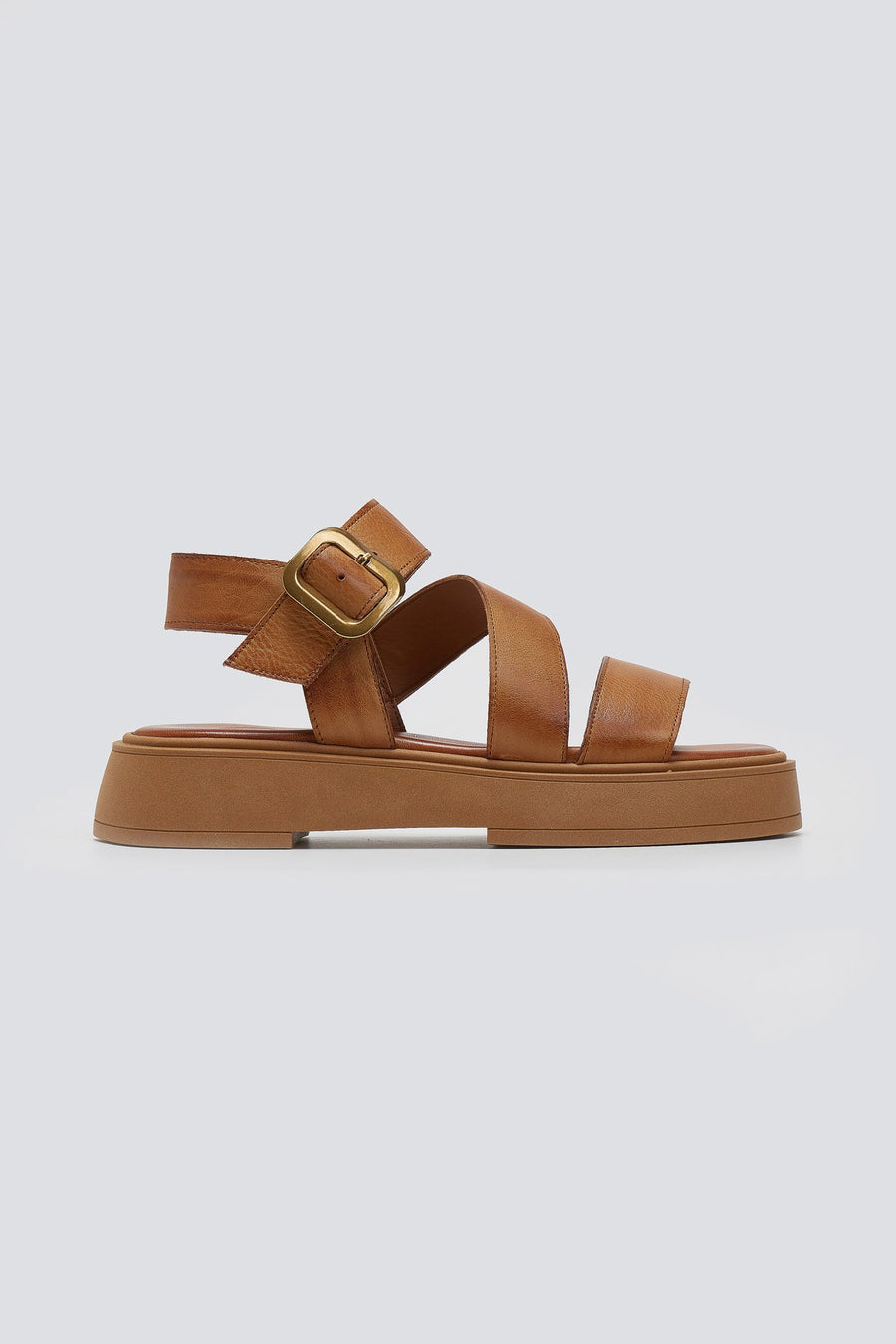 Σανδάλια δερμάτινα flatforms με τοκά TFP