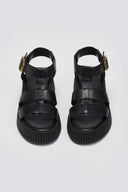 Σανδάλια δερμάτινα flatforms με τοκά TFP