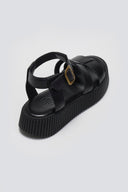 Σανδάλια δερμάτινα flatforms με τοκά TFP