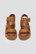Σανδάλια δερμάτινα flatforms με τοκά TFP - Ταμπά - thefashionproject.gr - TFP