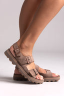 Σανδάλια δερμάτινα flatforms με τοκάδες MILLIE FANTASY SANDALS