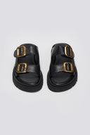 Σανδάλια δερμάτινα flatforms με τοκάδες TFP