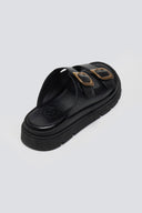 Σανδάλια δερμάτινα flatforms με τοκάδες TFP