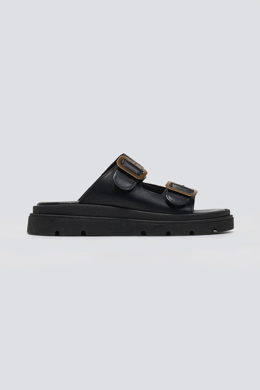 Σανδάλια δερμάτινα flatforms με τοκάδες TFP