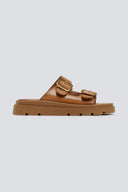 Σανδάλια δερμάτινα flatforms με τοκάδες TFP